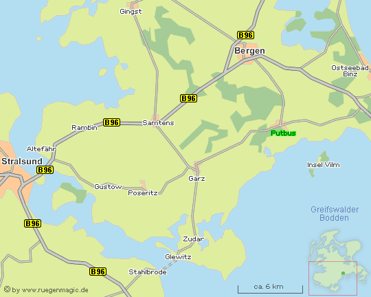 Anreisekarte Putbus